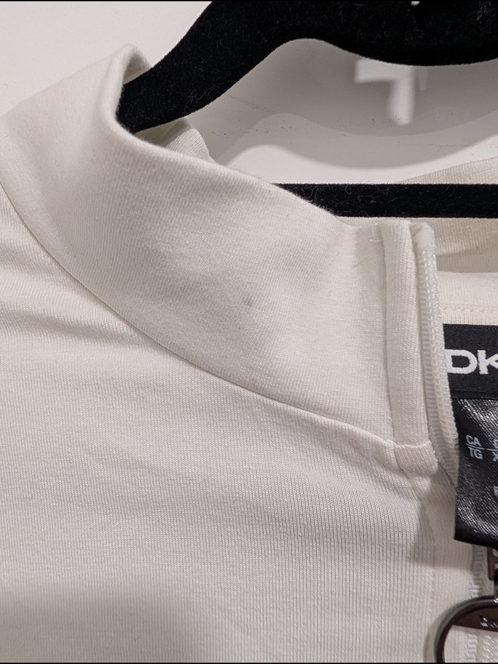DKNY Black and White Long Sleeve Dress with Zip - Picture 5 of 6
